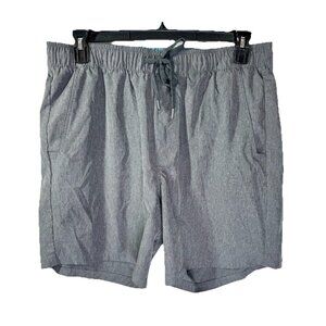 Eddie Bauer Pull On Shorts Mens XL Heather Gray Water Repellent UPF 50+ Stretch
